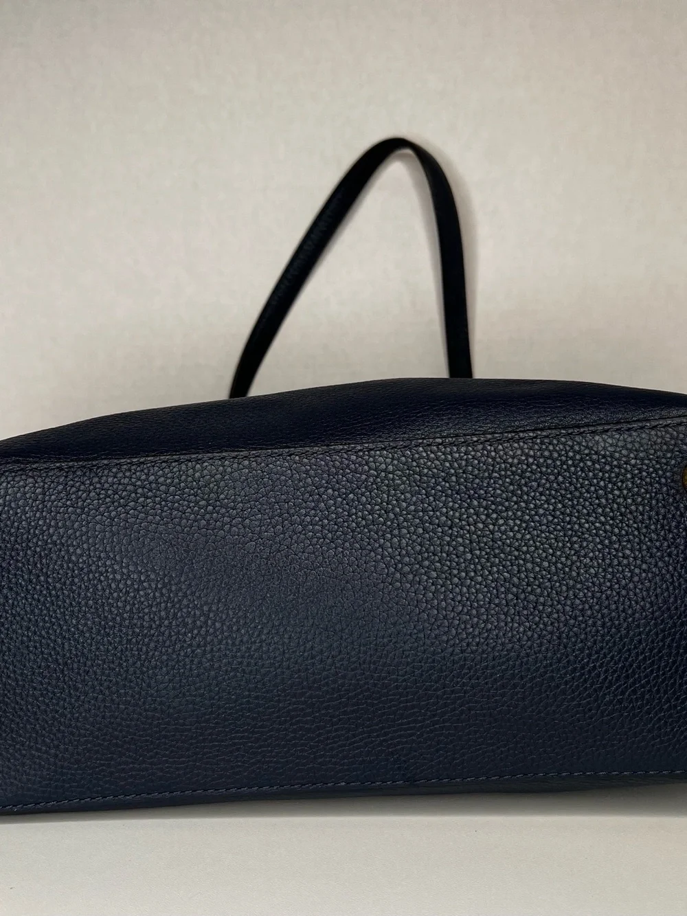 Michael Kors Navy Pebbled Leather Tote with Gold Hardware - Picture 8 of 9